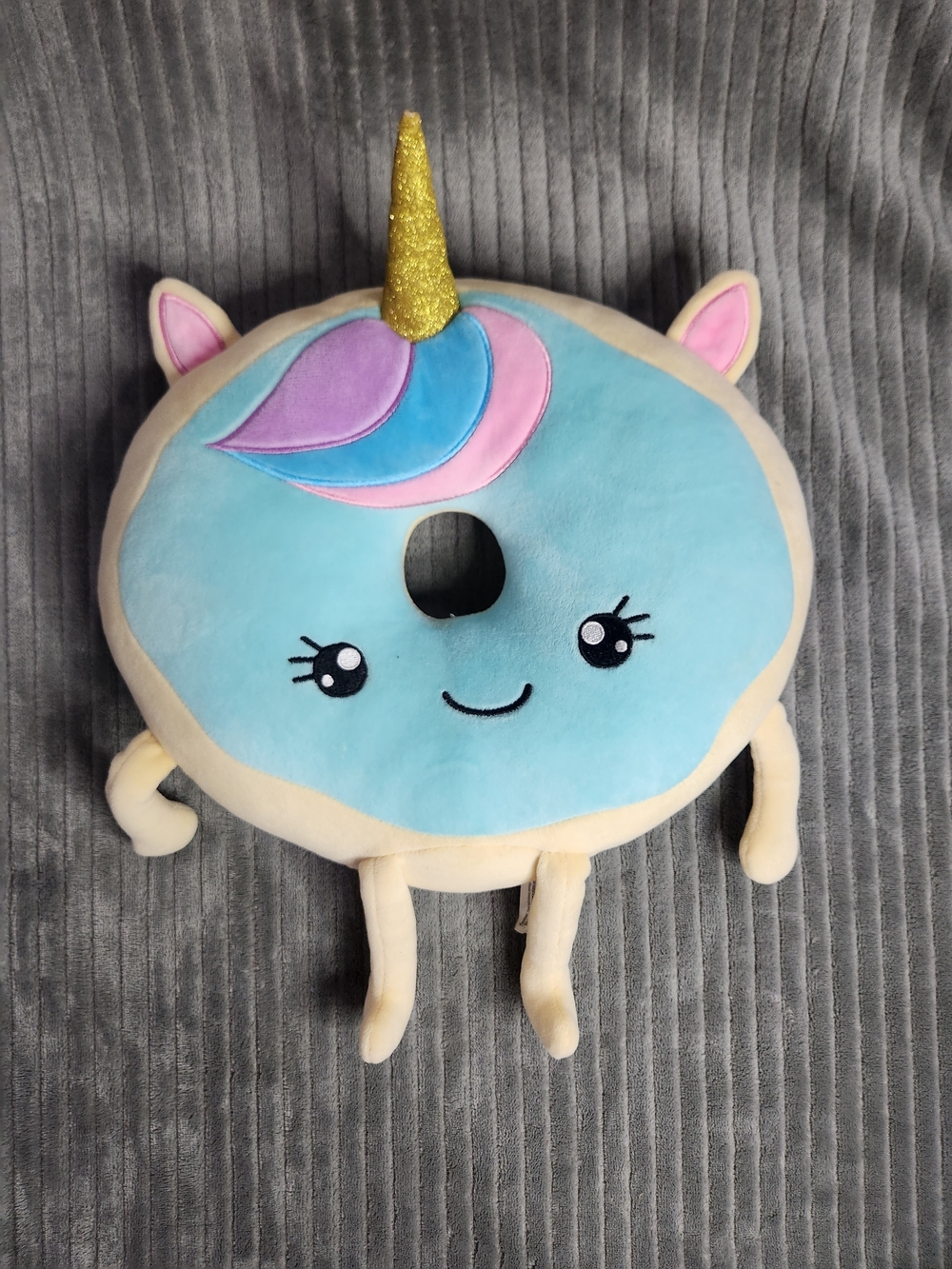 2 Scoops Unicorn Donut Shaped Plush Stuffed Animal Super Soft
